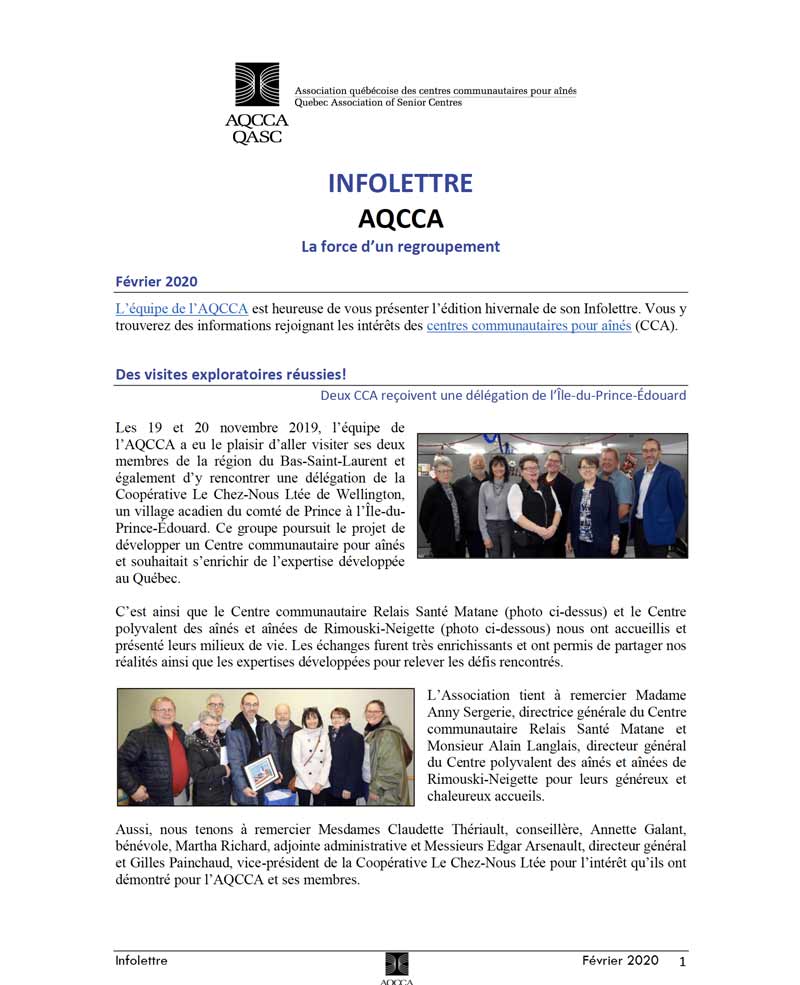 AQCCA infolettre février 2020
