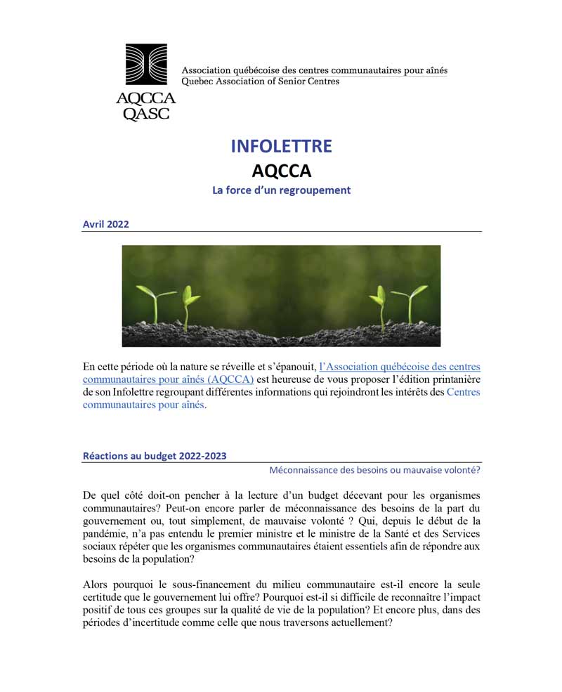 Infolettre AQCCA avril 2022